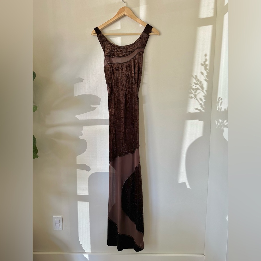 Elegant Brown Maxi Dress